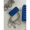 Blue iPhone Case With Silver Beads Strap