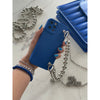 Blue iPhone Case With Silver Beads Strap