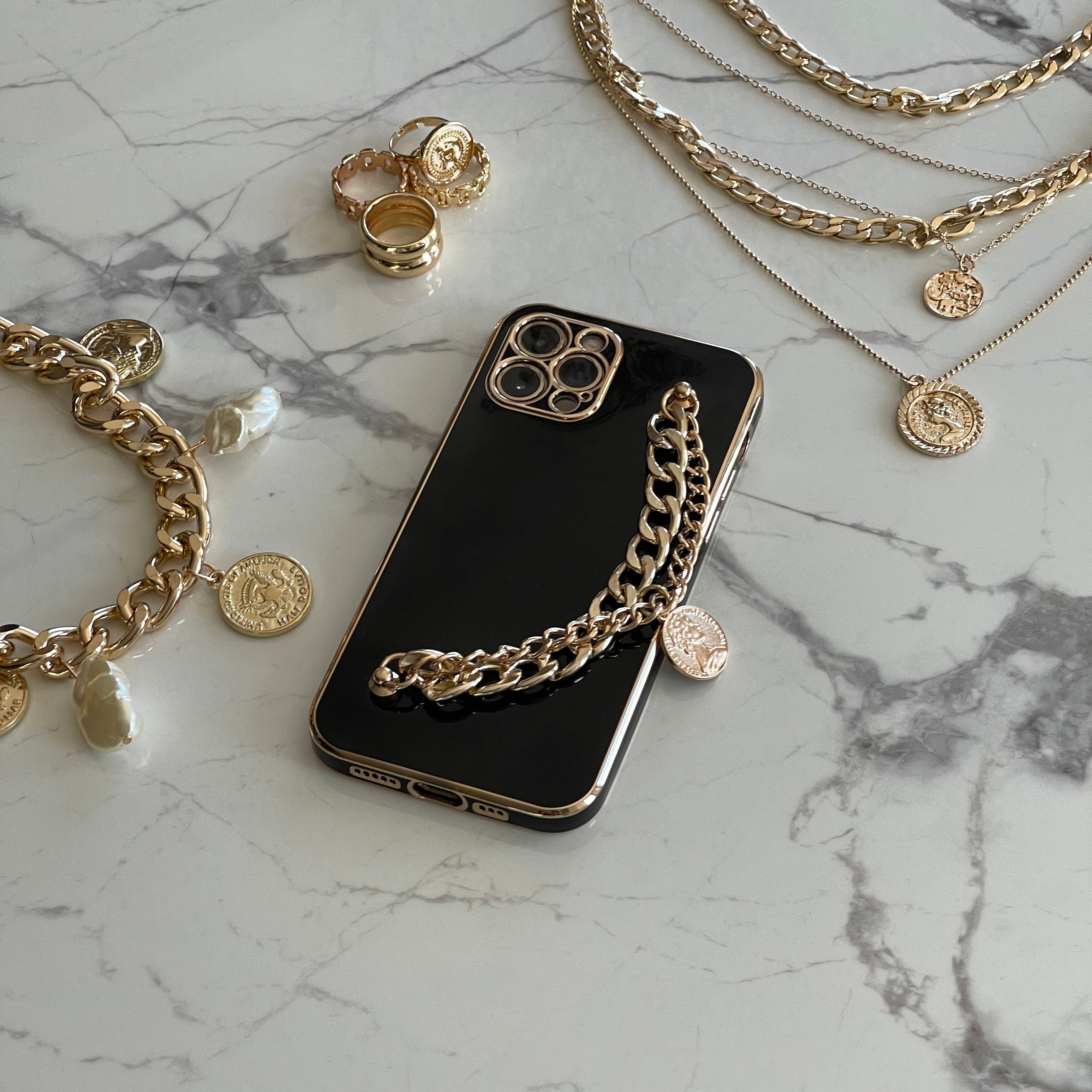LV iPhone Case with Gold Chain – ANDRA'S