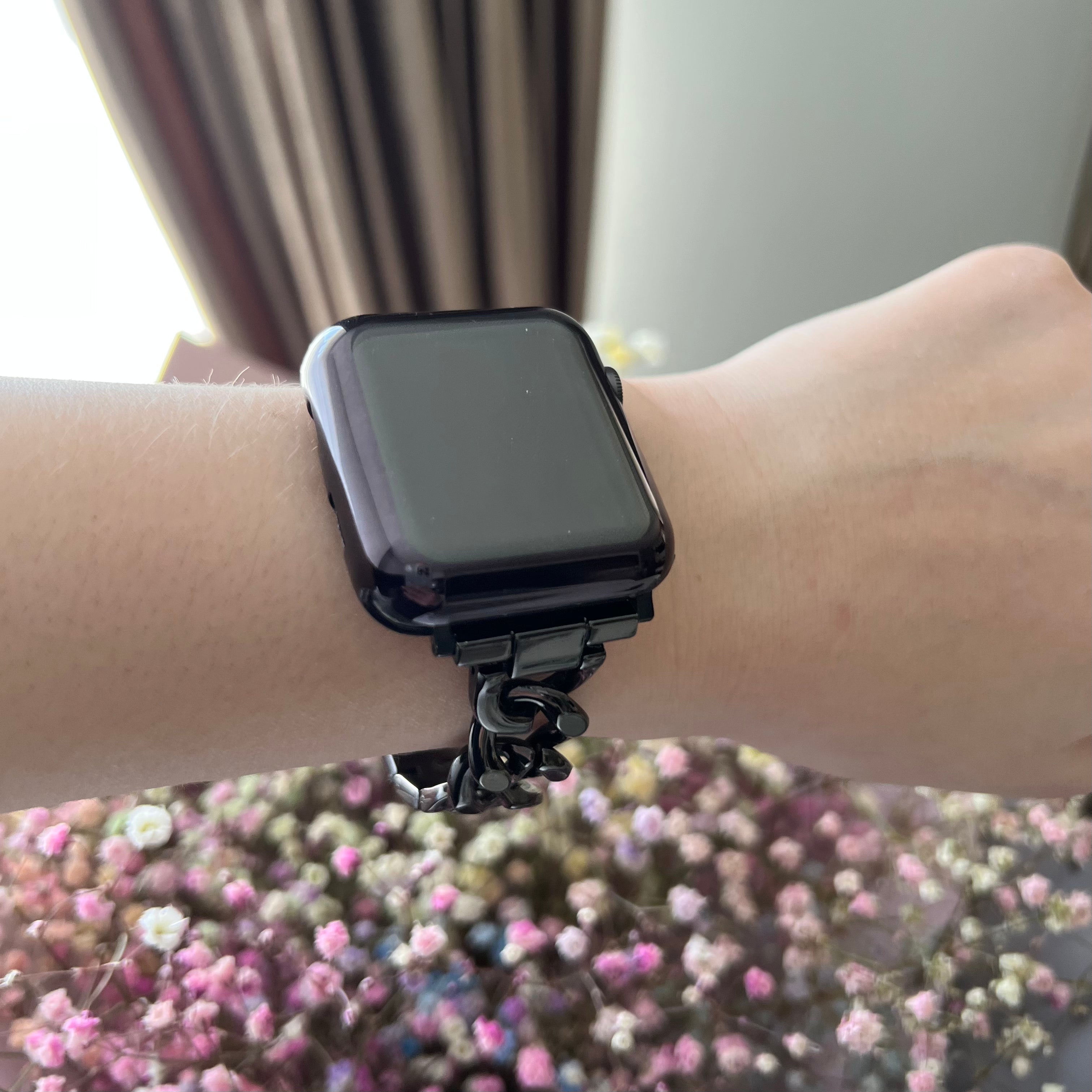 iHome Black Silicone Apple Watch Band, 38-40mm
