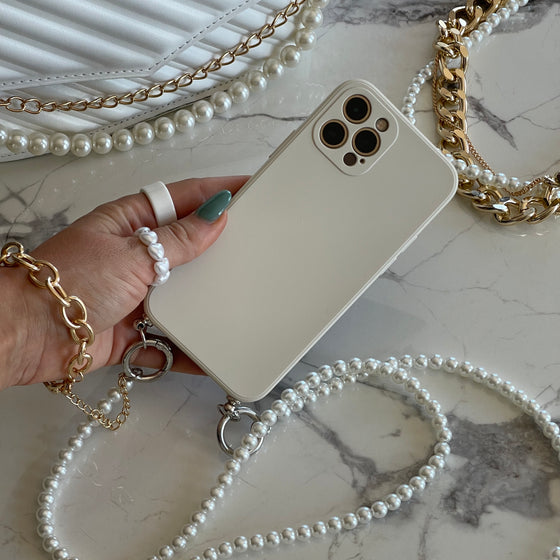 iPhone Case With Pearls Lanyard