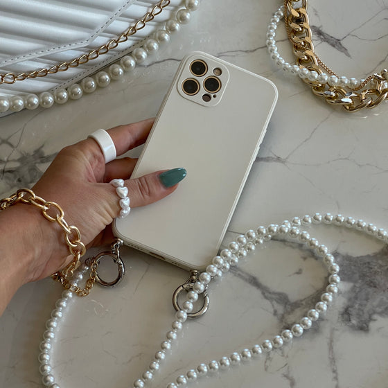 iPhone Case With Pearls Lanyard