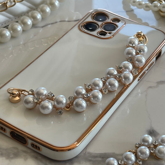 iPhone Case With Pearls Wrist Bracelet